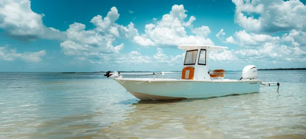 build 24 bay, bay boat near shore